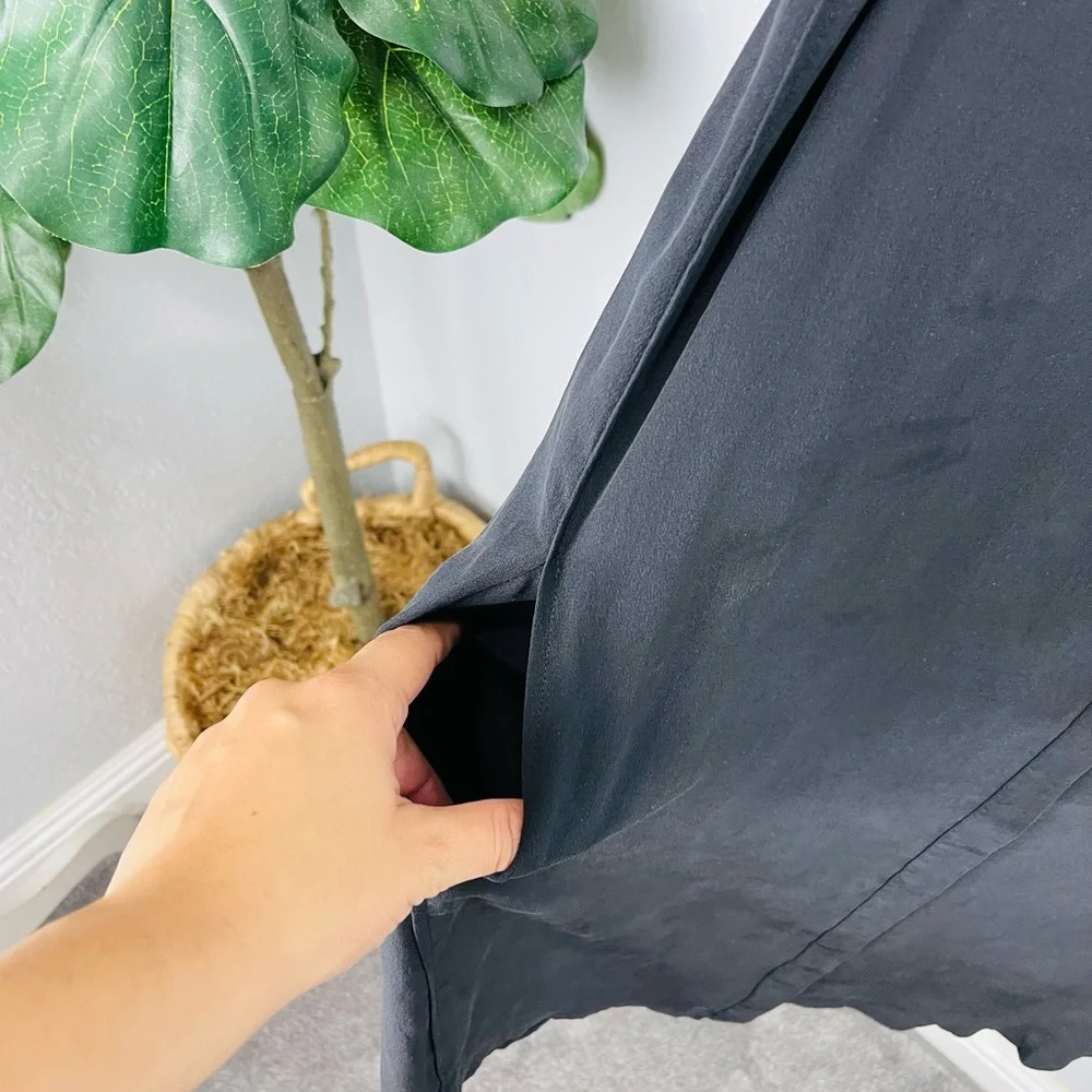 J. Crew Black Silk Button Down Sleeveless Shirt Dress - Picture 3 of 7